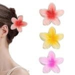 Bigwill 4PCS Matte Hawaiian Flower Hair Clips – Strong Hold Claws
