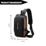 BIGWILL Crossbody Sling Bag for Men & Women – Waterproof Anti-Theft Chest Shoulder Bag with USB Charging Port – Stylish & Lightweight Travel Messenger Daypack(Black_Brown) - Image 3