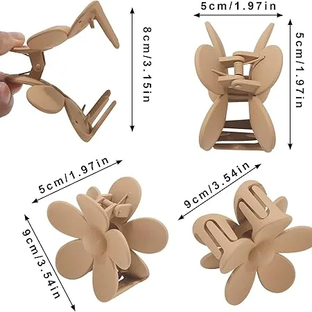 Bigwill 3PCS Hawaiian Flower Hair Claw Clips – Matte Pastel Clutchers for Women & Girls - Image 3
