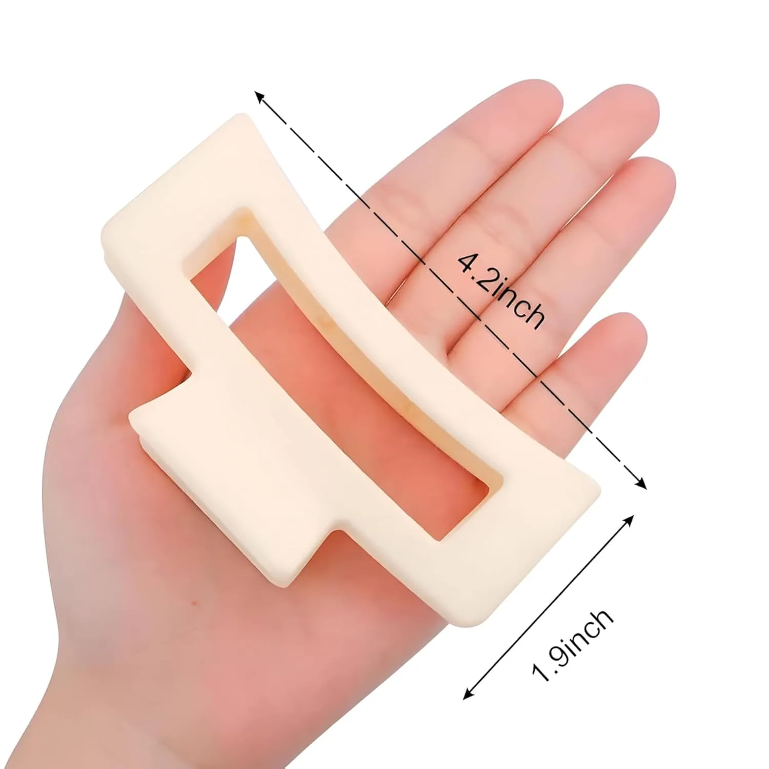 Bigwill 4PCS Medium Hair Claw Clips for Women & Girls – Matte Acrylic Rectangular Clutcher Clips, Non-Slip Jaw Clips for Thick, Thin & Curly Hair, Multicolor Hair Accessories - Image 3