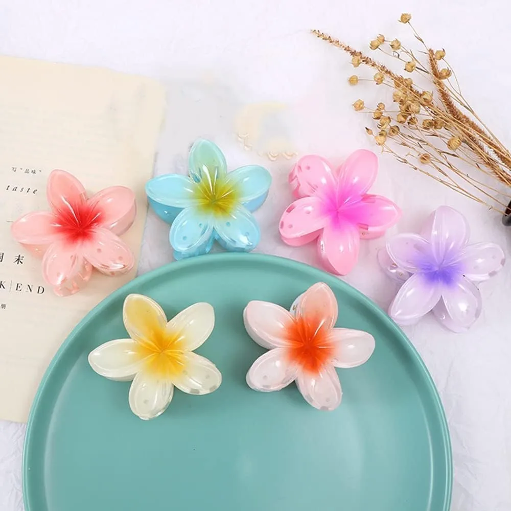 Bigwill 4PCS Matte Hawaiian Flower Hair Clips – Strong Hold Claws - Image 6