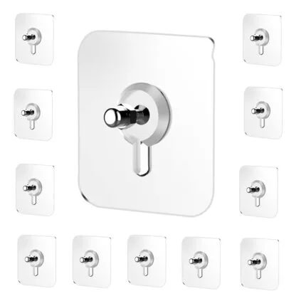BIGWILL Transparent Adhesive Wall Hooks – Heavy Duty, No-Drill Hangers