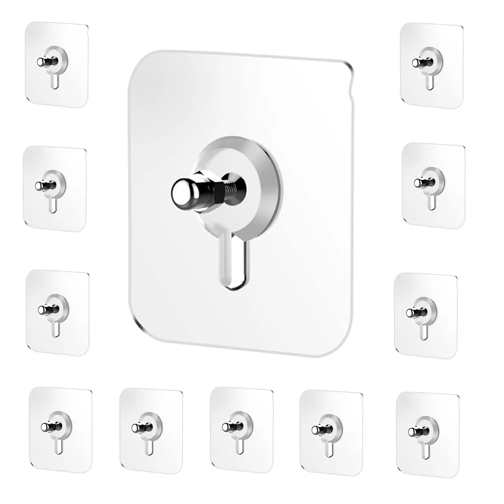 BIGWILL Transparent Adhesive Wall Hooks – Heavy Duty, No-Drill Hangers - Image 1