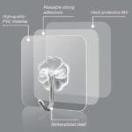 BIGWILL Heavy-Duty U-Shape Adhesive Wall Hooks – No-Drill, Transparent - Image 5