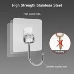BIGWILL Adhesive Wall Hooks – 5-Hooks Stainless Steel, Nail-Free & Waterproof - Image 5