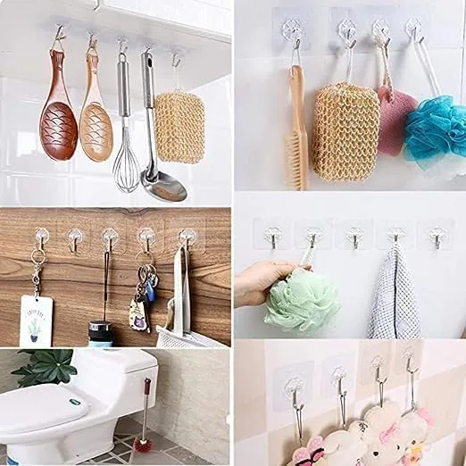 BIGWILL Adhesive Wall Hooks – 5-Hooks Stainless Steel, Nail-Free & Waterproof - Image 7