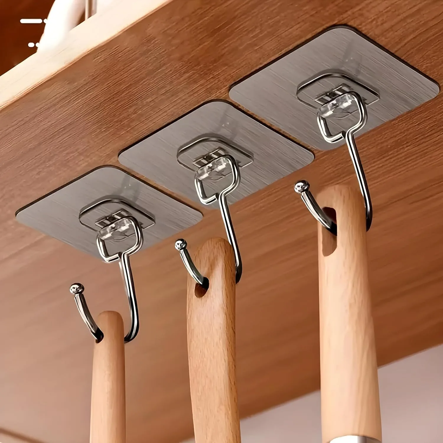 BIGWILL Adhesive Wall Hooks – 5-Hooks Stainless Steel, Nail-Free & Waterproof - Image 8